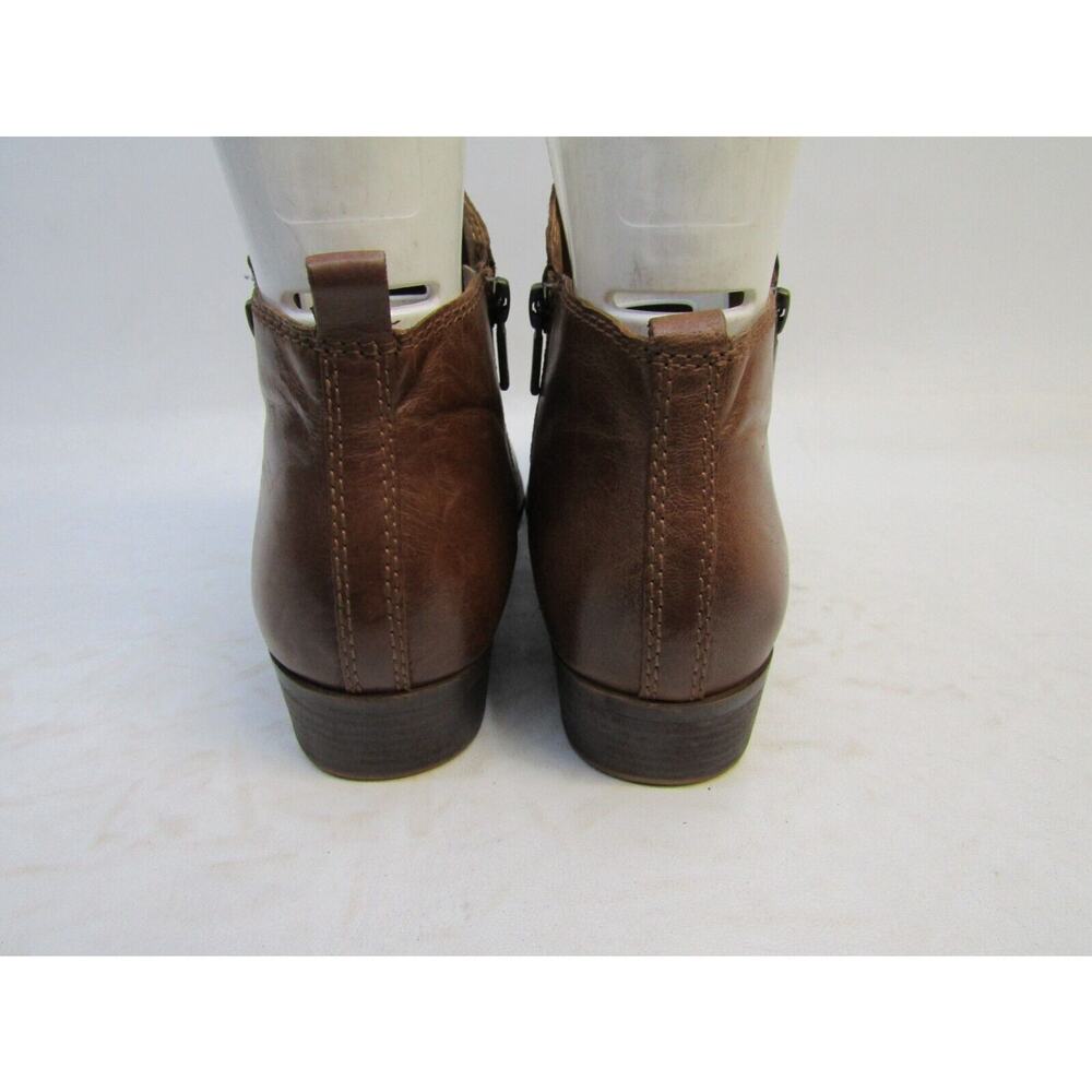 Lucky Brand Womens Sz 9.5 M Brown Leather Double Zip Ankle Fashion Boots Bootie - Picture 7 of 10